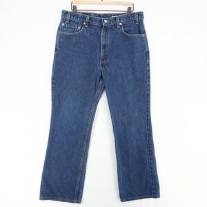 Vintage Y2K Levis 517 Bootcut Jeans Mens 36x32‎ (34x29) Blue USA Made Hemmed*